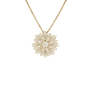 Roberto Coin Margherita Yellow Gold Diamond Flower Necklace