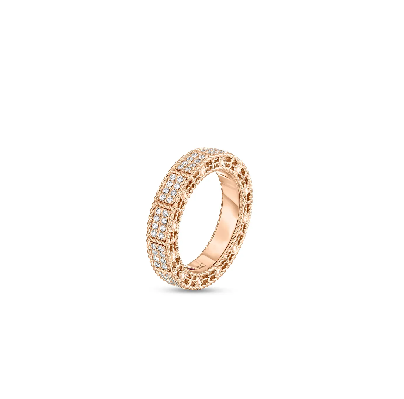 Roberto Coin Mosaic Rose Gold Ring with Diamonds