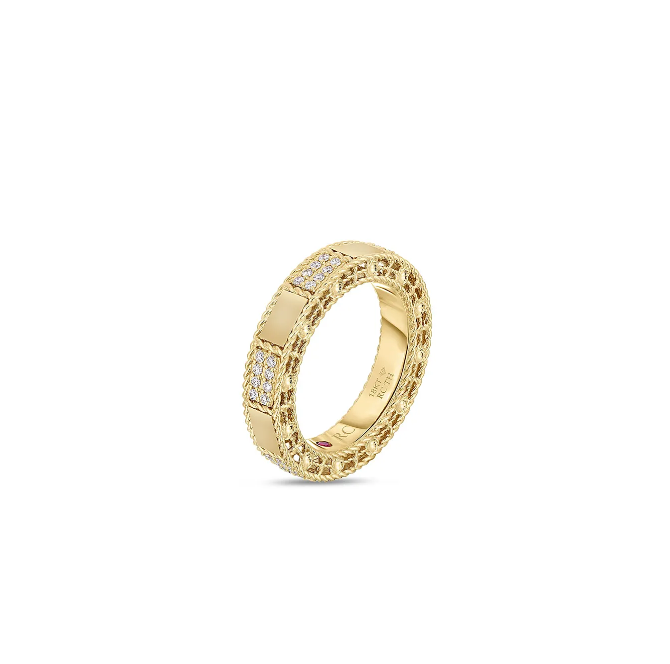 Roberto Coin Mosaic Yellow Gold Diamond Ring