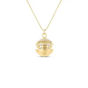 Roberto Coin Mosaic Yellow Gold Diamond Sphere Bead Necklace
