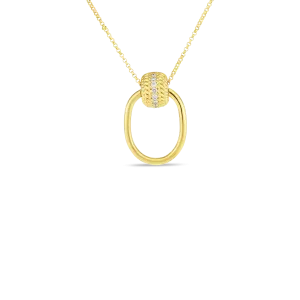 Roberto Coin Opera Yellow Gold Diamond Pendant Necklace