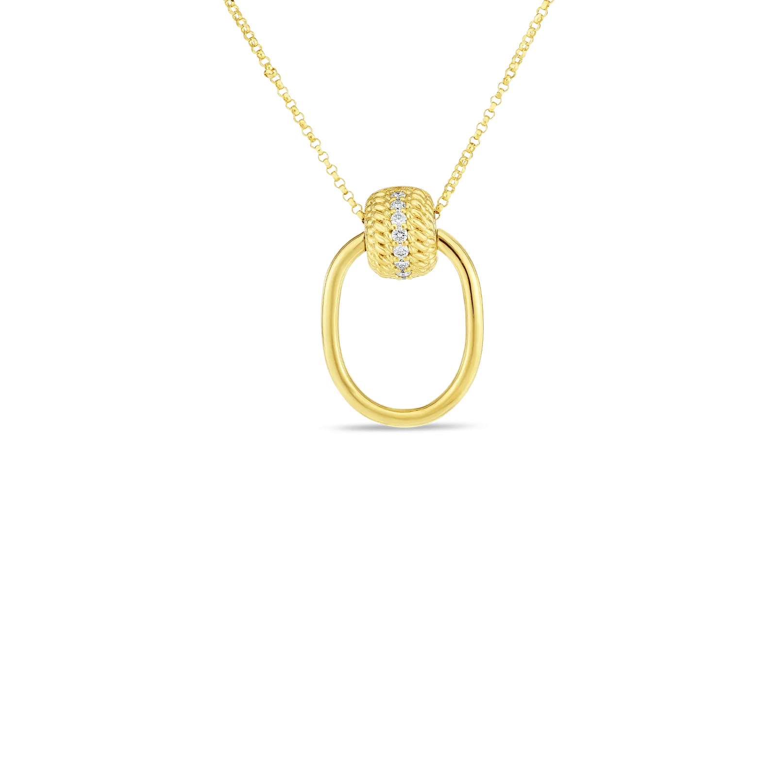 Roberto Coin Opera Yellow Gold Diamond Pendant Necklace