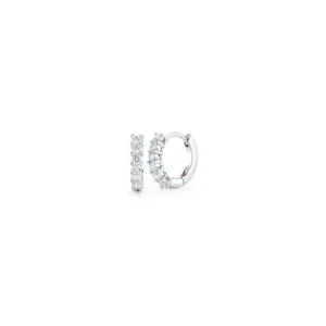 Roberto Coin Perfect Diamond Hoops 18K White Gold Prong Set Diamond Hoop Earrings