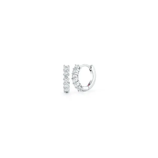Roberto Coin Perfect Diamond Hoops 18K White Gold Prong Set Diamond Hoop Earrings