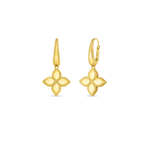 Roberto Coin Princess Flower 18K Yellow Gold Drop Earrings