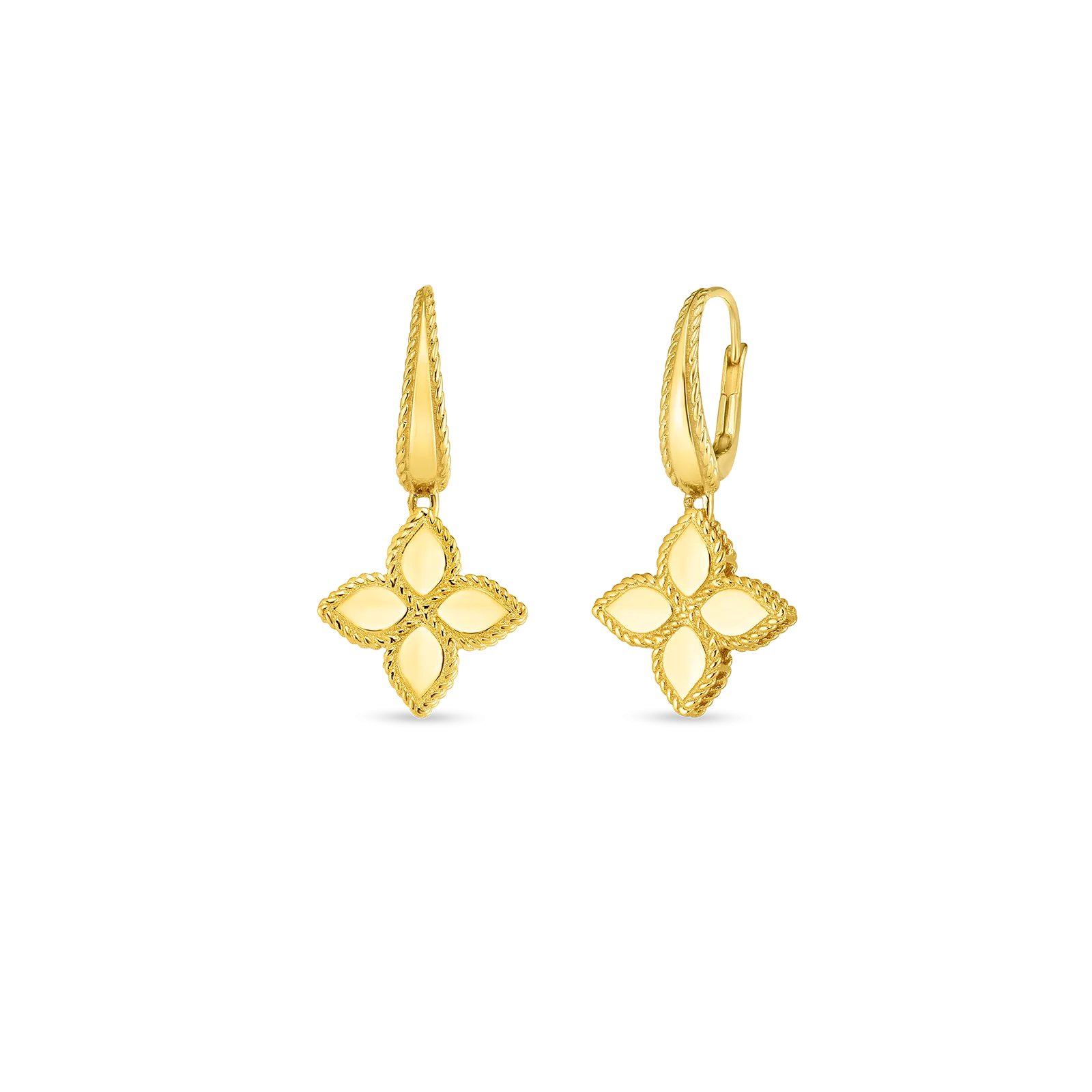 Roberto Coin Princess Flower 18K Yellow Gold Drop Earrings