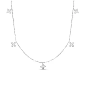 Roberto Coin Princess Flower Diamond Dangle Necklace