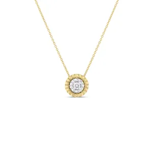 Roberto Coin Siena Yellow Gold and White Gold Dot Small Necklace