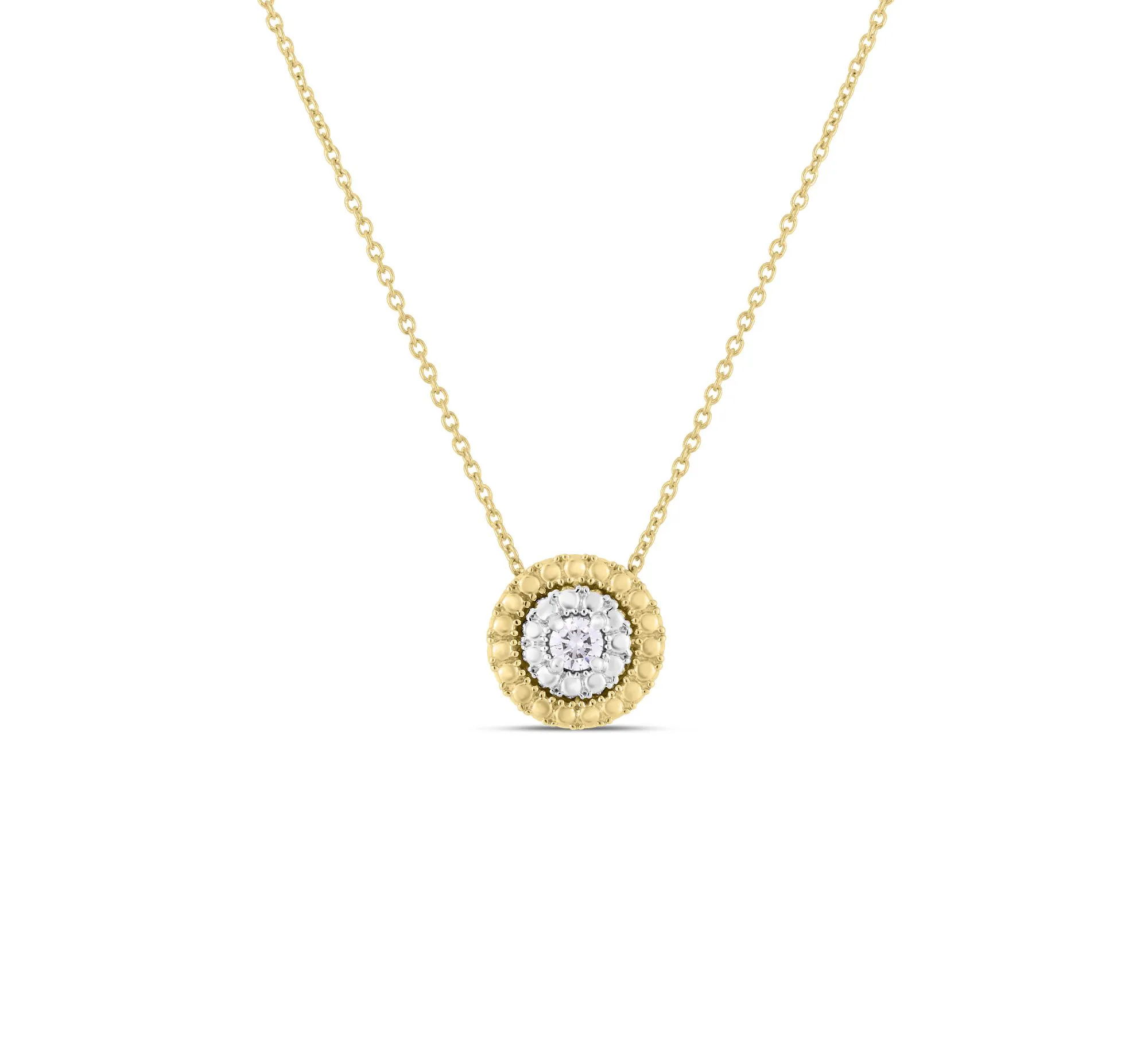 Roberto Coin Siena Yellow Gold and White Gold Dot Small Necklace
