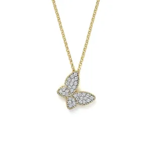 Roberto Coin Tiny Treasures 18K Yellow Gold Diamond Butterfly Pendant