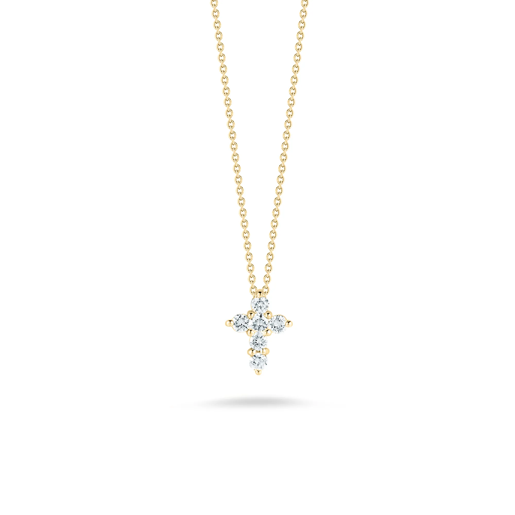 Roberto Coin Tiny Treasures Yellow Gold Diamond Baby Cross Necklace