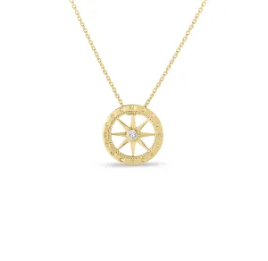 Roberto Coin Tiny Treasures Yellow Gold Diamond Compass Necklace