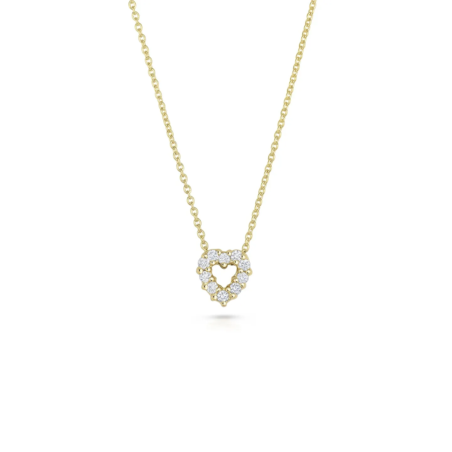 Roberto Coin Tiny Treasures Yellow Gold Diamond Heart Necklace