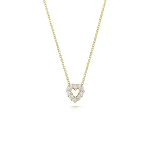Roberto Coin Tiny Treasures Yellow Gold Diamond Heart Necklace
