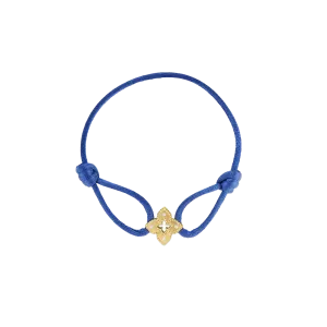 Roberto Coin Venetian Princess Diamond Flower Blue Silk Cord Bracelet
