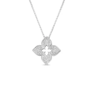 Roberto Coin Venetian Princess Medium Diamond Flower Necklace