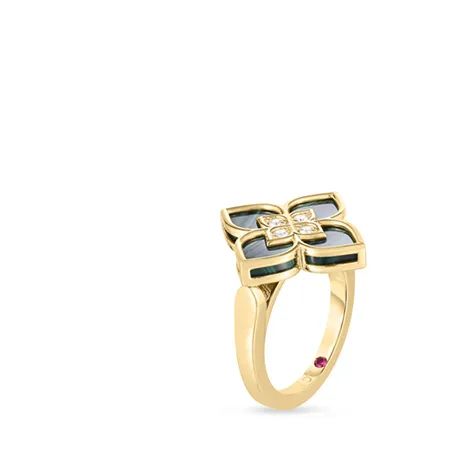 Roberto Coin Venetian Princess Small Malachite and Diamond Ring