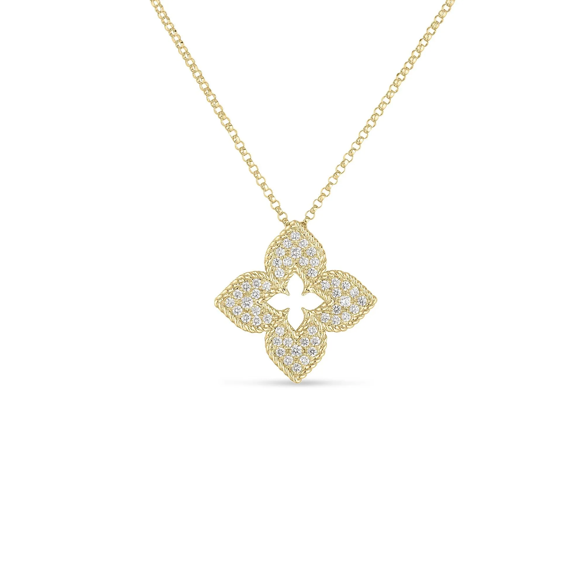 Roberto Coin Venetian Princess Yellow Gold Diamond Necklace
