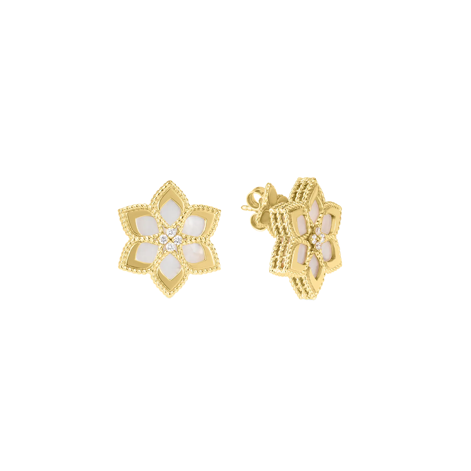 Roberto Coin Vernazza Mother-of-Pearl and Diamond Daisy Earrings