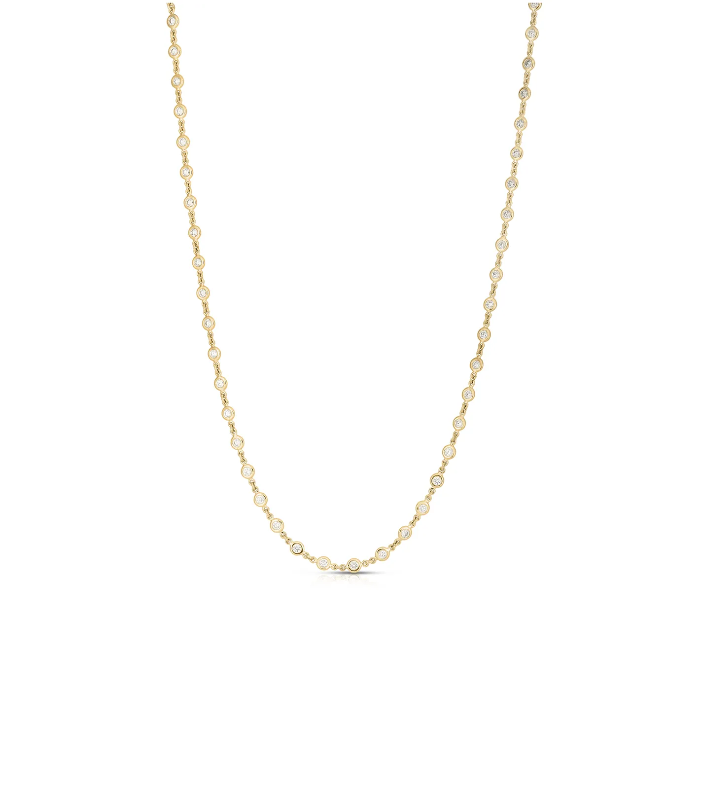 Roberto Coin Yellow Gold Diamond Station Necklace