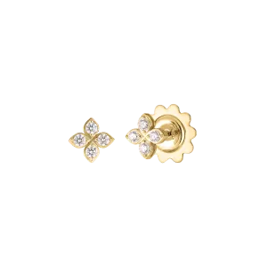 Roberto Coin Yellow Gold Mini Flower Stud Earrings with Diamonds