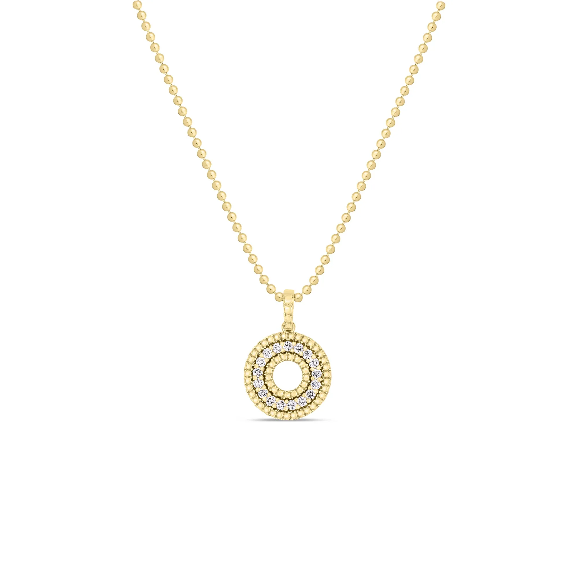 Roberto Coin Yellow Gold Siena Diamond Circle Necklace