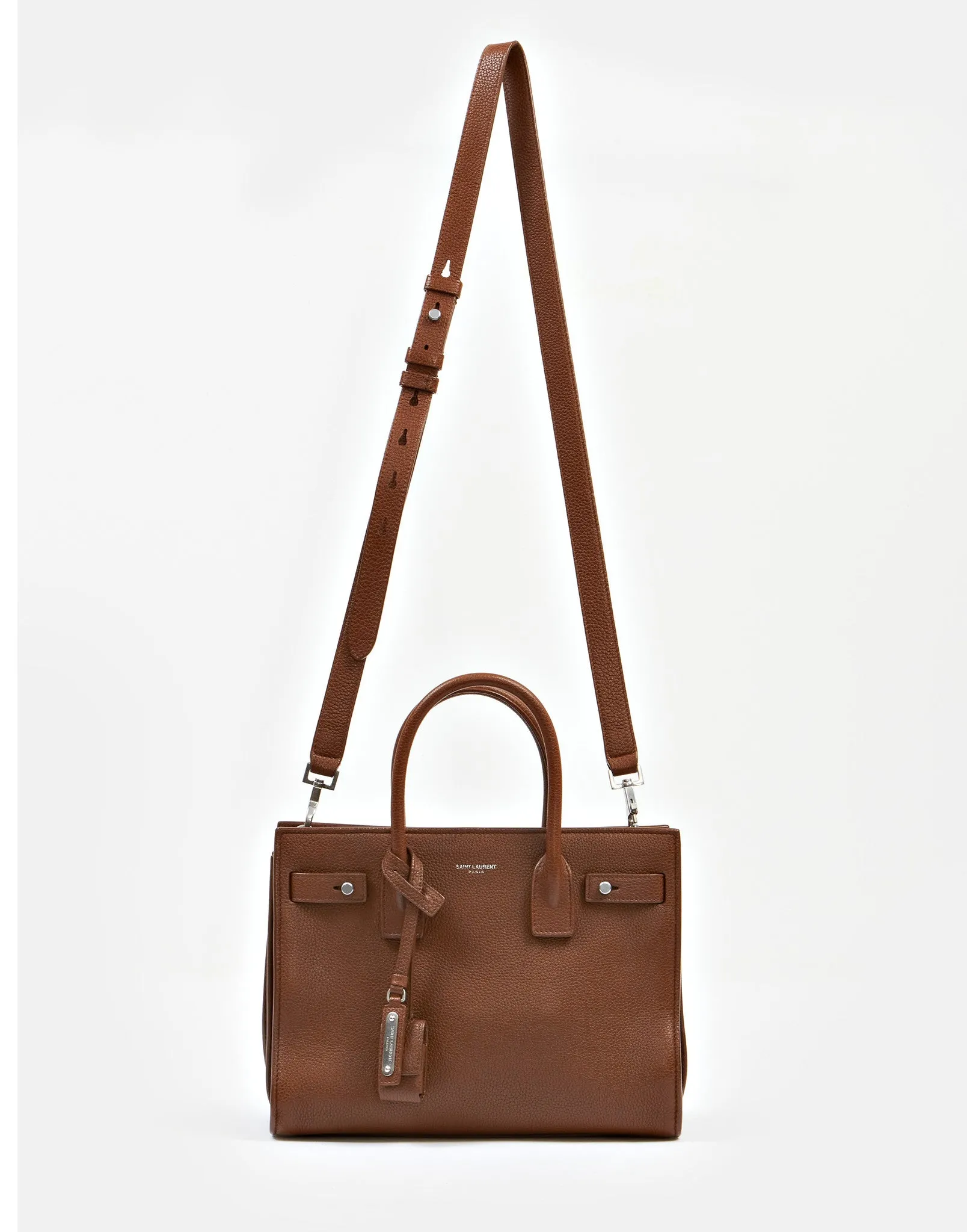 Saint Laurent Brown Grained Leather Baby Sac de Jour