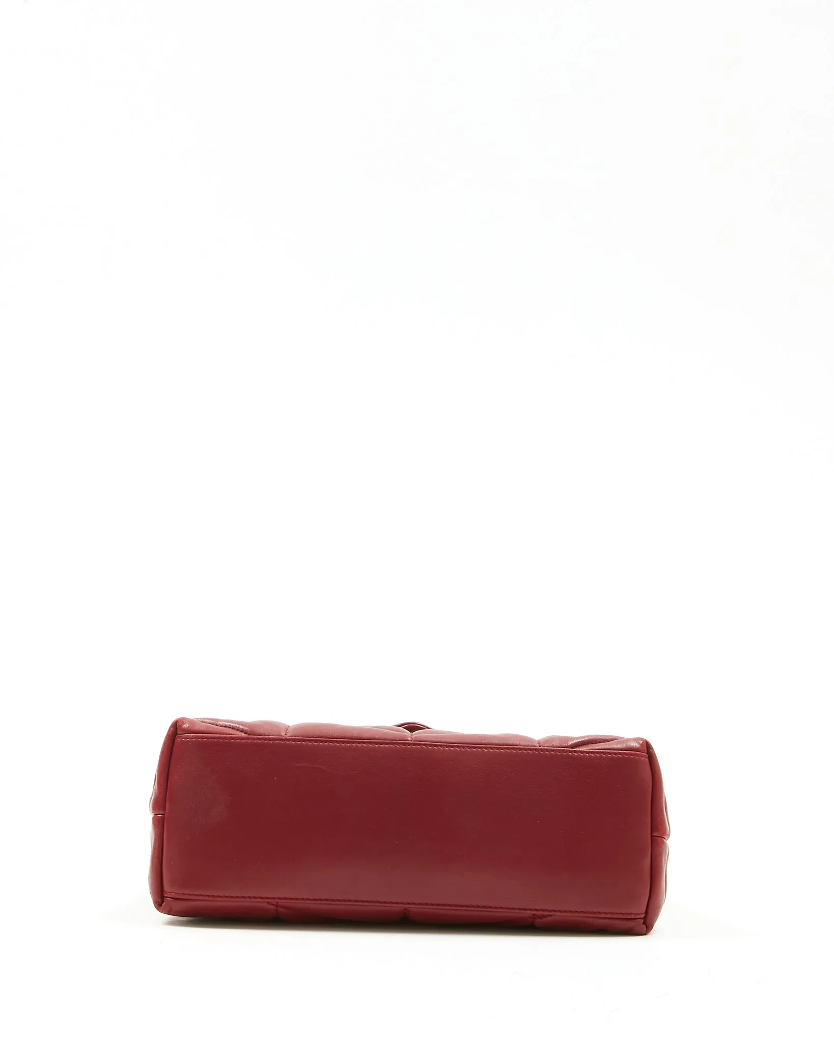 Saint Laurent Burgundy Leather Small LouLou Puffer Chain Shoulder Bag