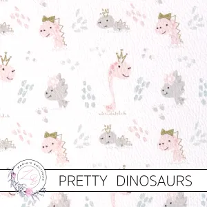 SALE CUSTOM Pretty Dinosaurs ~ Faux Leather ~ 1mm