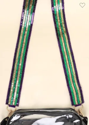 Sequin Striped Purse Strap