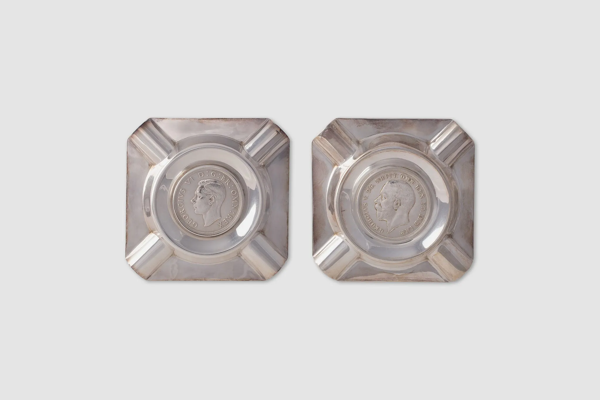 Set of Four Silver Ash Trays