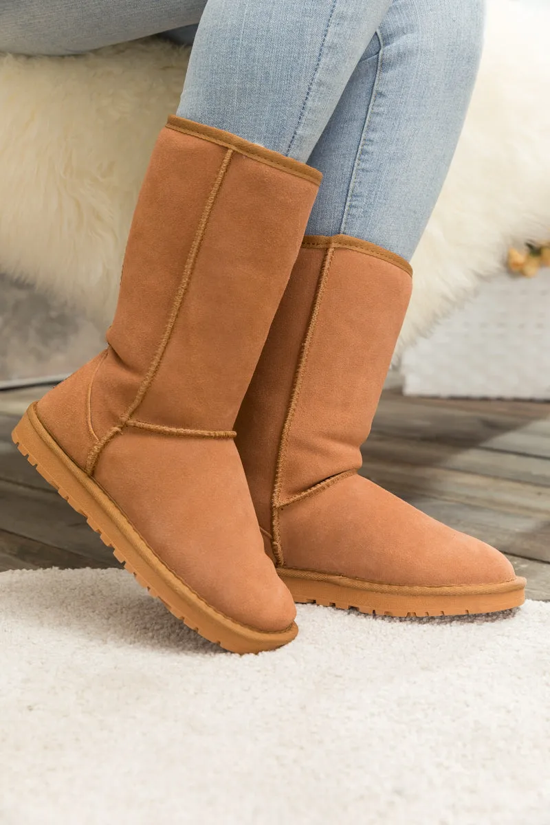 Signature Faux Fur-Lined Suede Mid-Length Boots