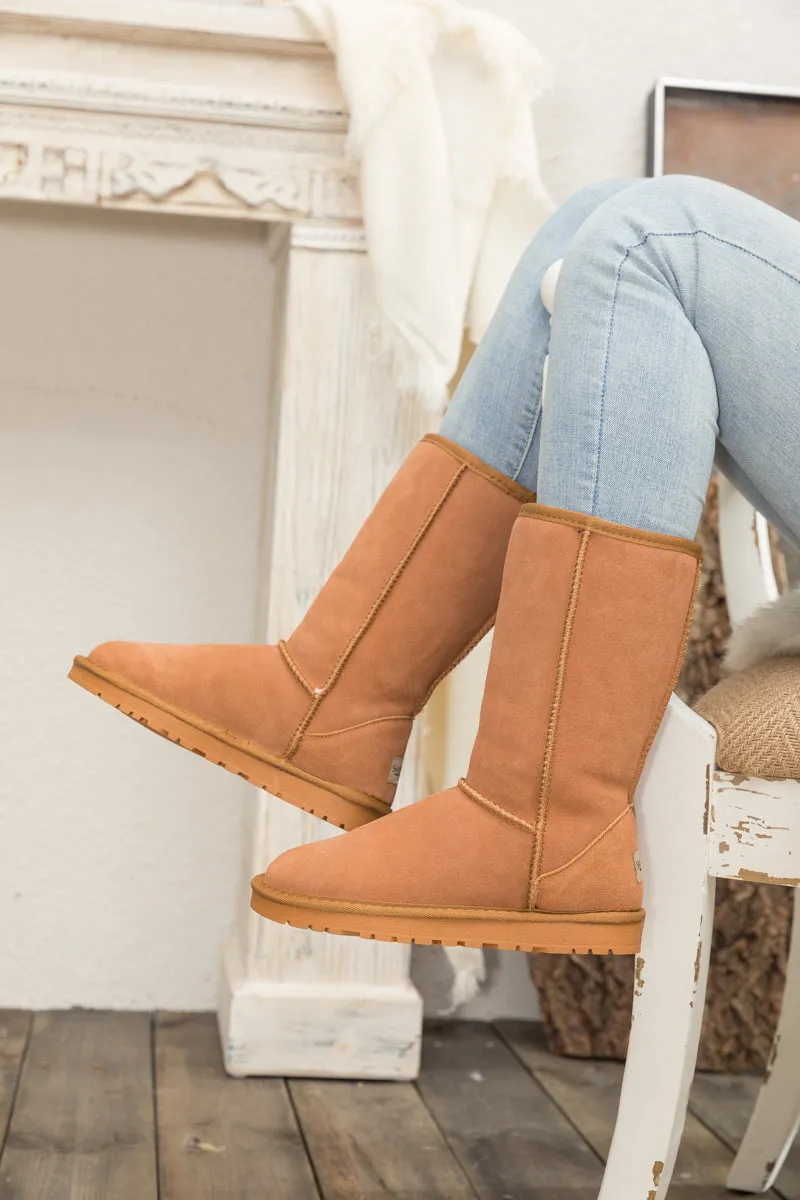 Signature Faux Fur-Lined Suede Mid-Length Boots