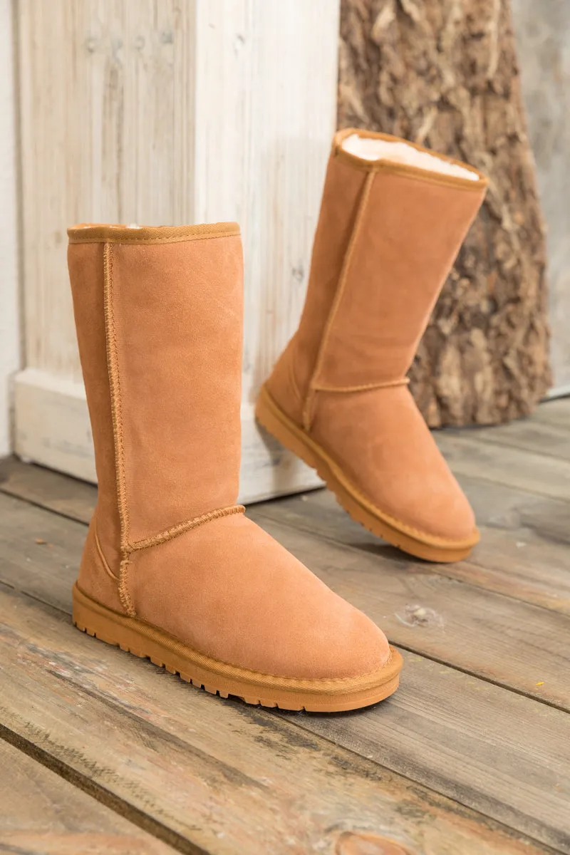 Signature Faux Fur-Lined Suede Mid-Length Boots