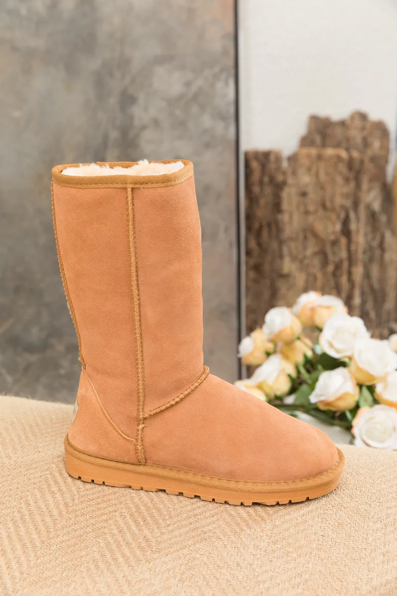 Signature Faux Fur-Lined Suede Mid-Length Boots