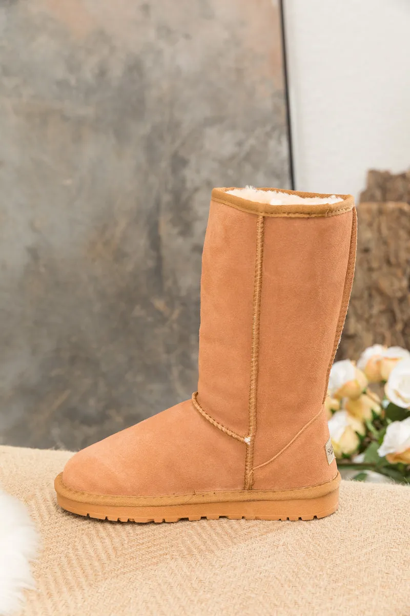 Signature Faux Fur-Lined Suede Mid-Length Boots