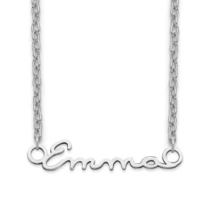 Signature Name Plate Necklace - Sterling Silver or Solid 14k Gold