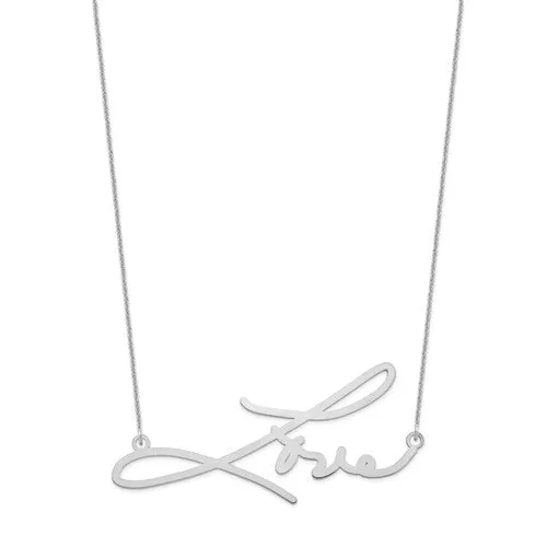 Signature Name Plate Necklace - Sterling Silver or Solid 14k Gold