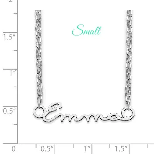 Signature Name Plate Necklace - Sterling Silver or Solid 14k Gold