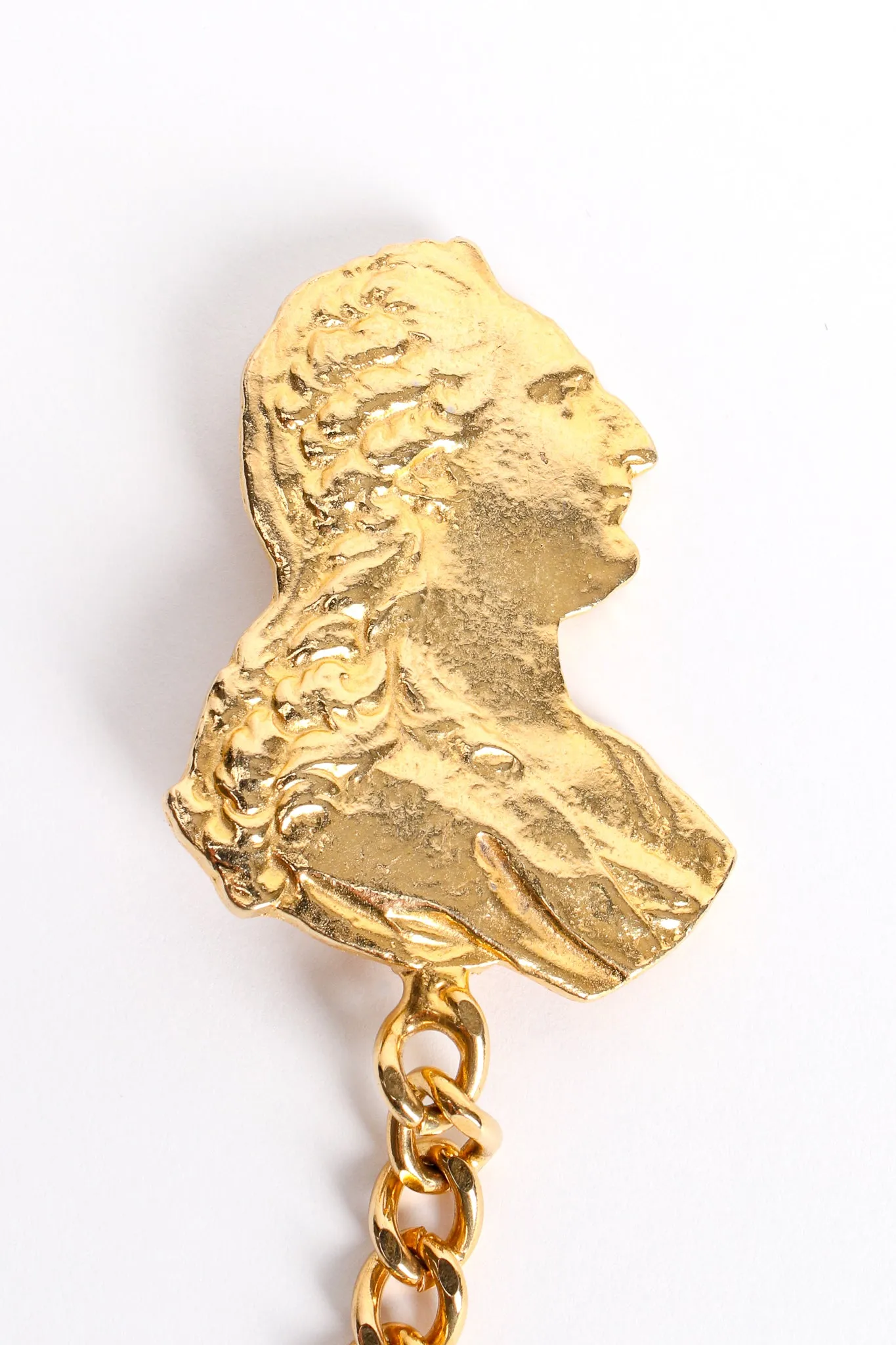 Silhouette Coin Cutout Chain Brooch