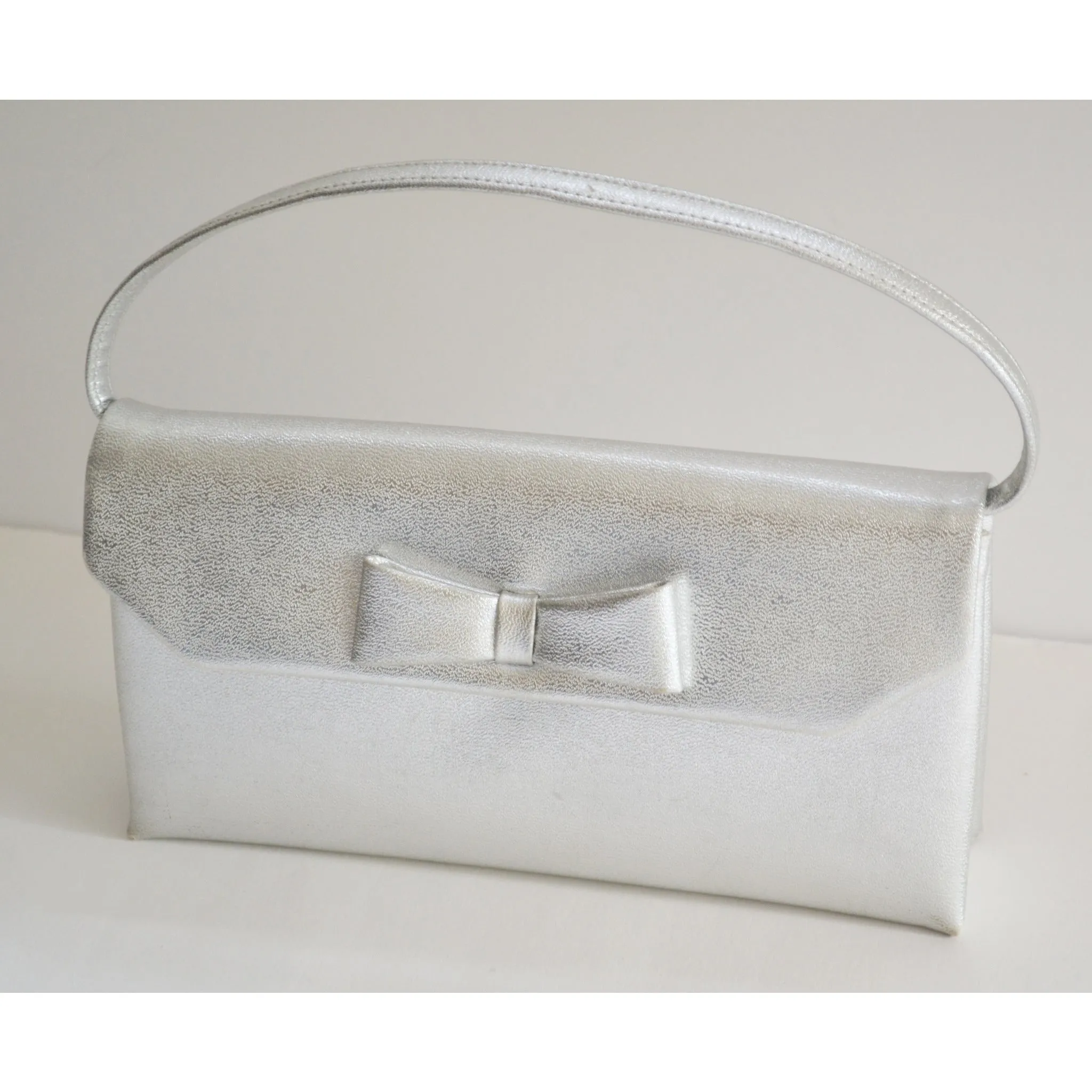 Silver Lame Leather Purse
