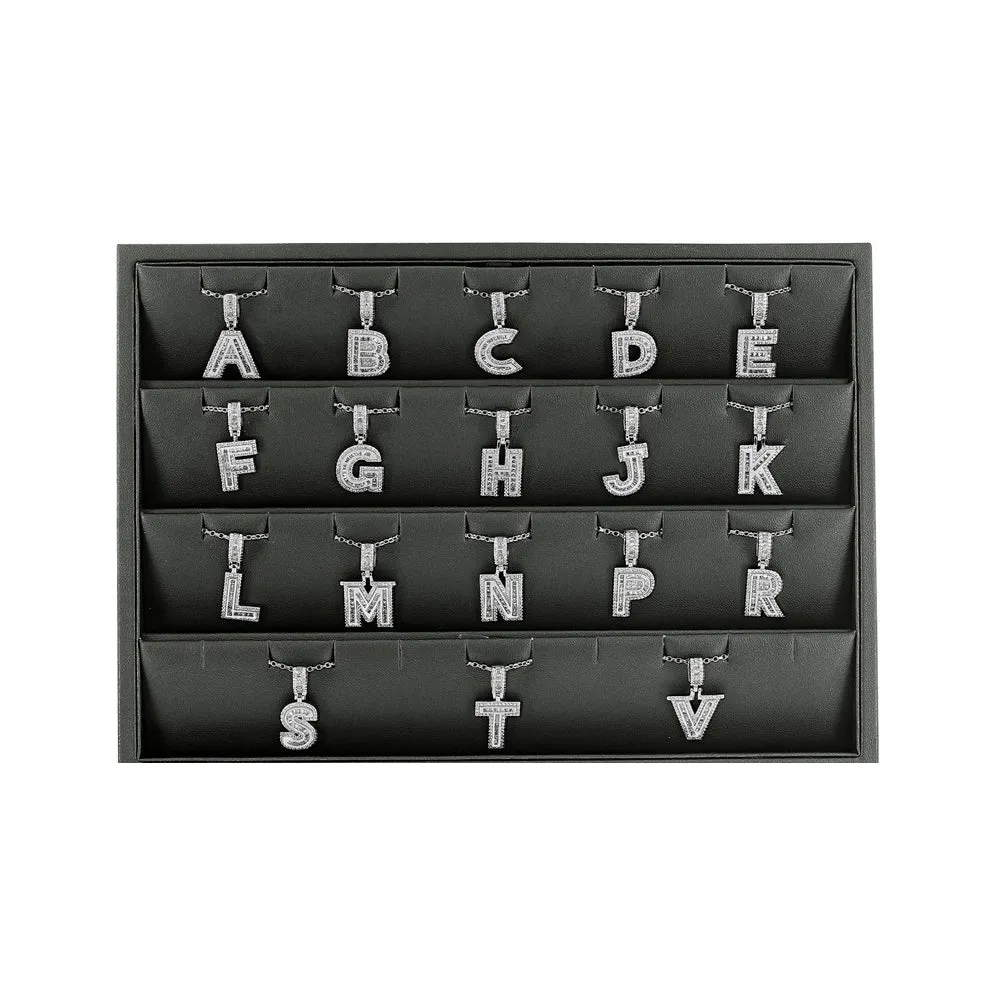 Sparkle Baguette Initial Necklace