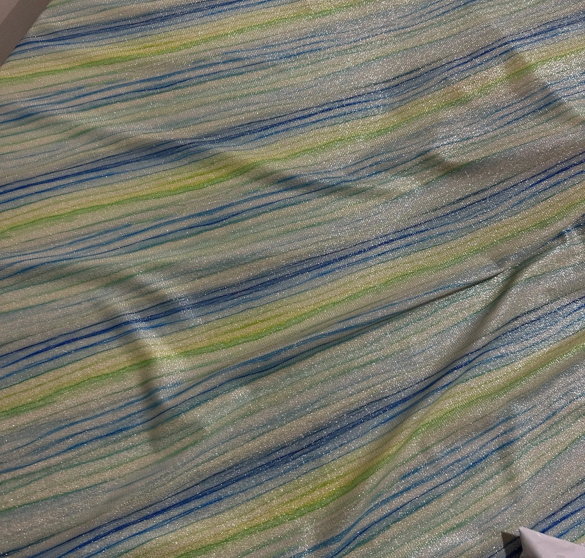 Striped Shimmer Lurex Fabric - Glittery 4-Way Stretch for Fashion  Crafts