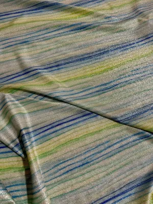 Striped Shimmer Lurex Fabric - Glittery 4-Way Stretch for Fashion  Crafts