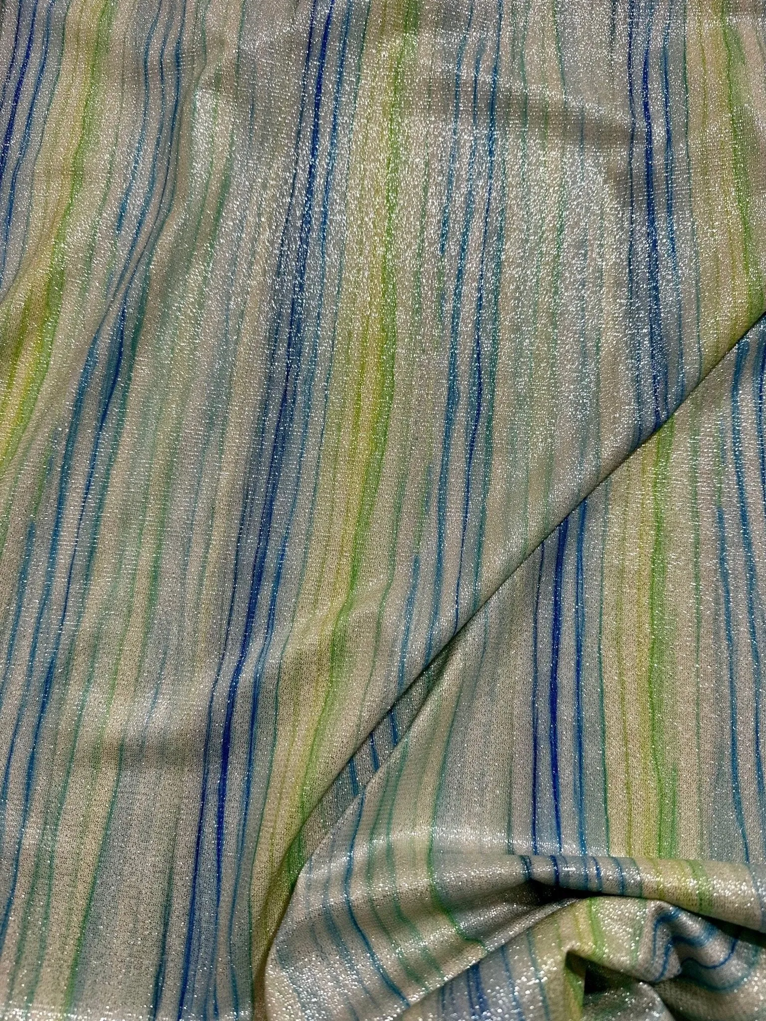 Striped Shimmer Lurex Fabric - Glittery 4-Way Stretch for Fashion  Crafts