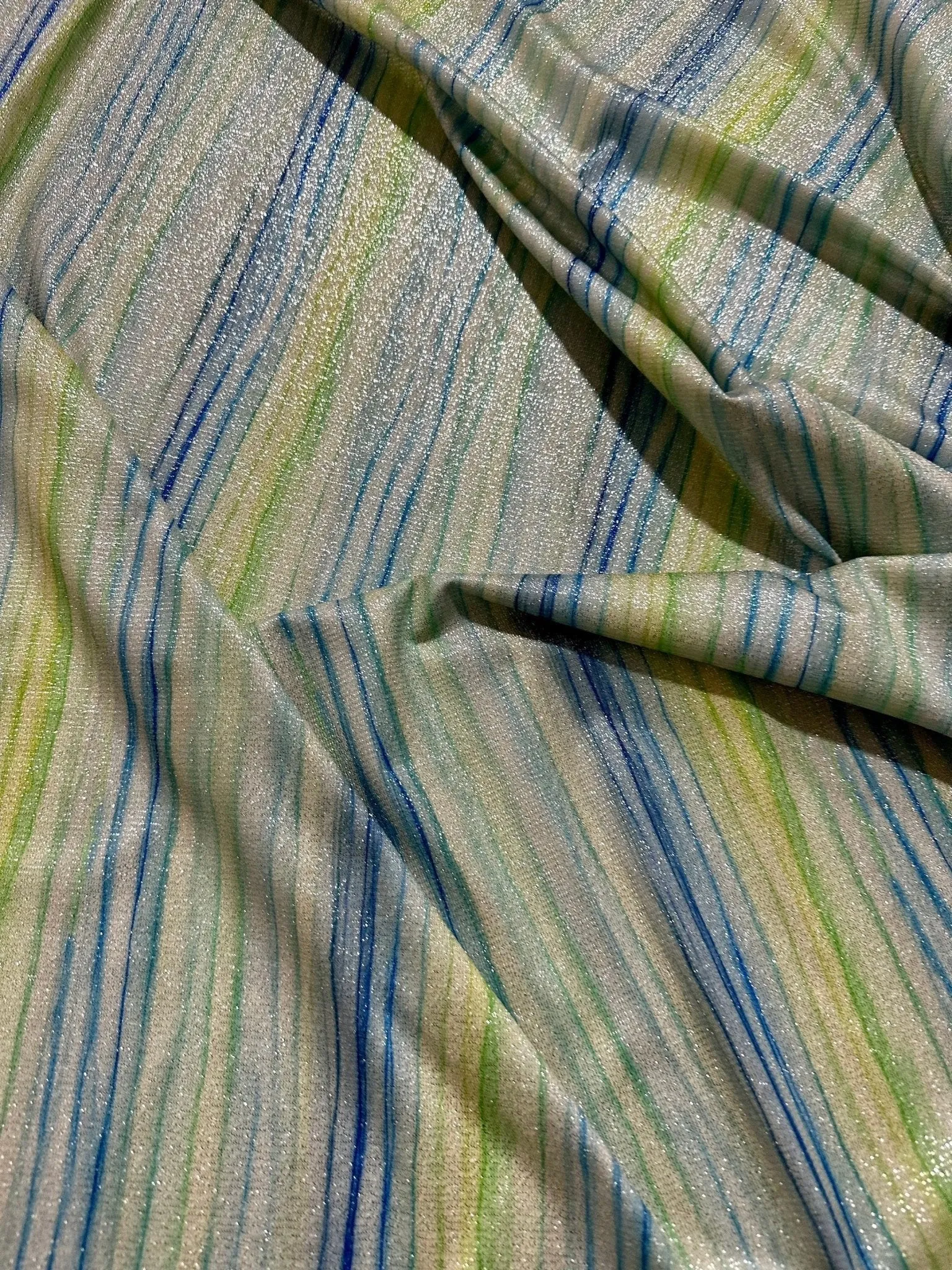Striped Shimmer Lurex Fabric - Glittery 4-Way Stretch for Fashion  Crafts