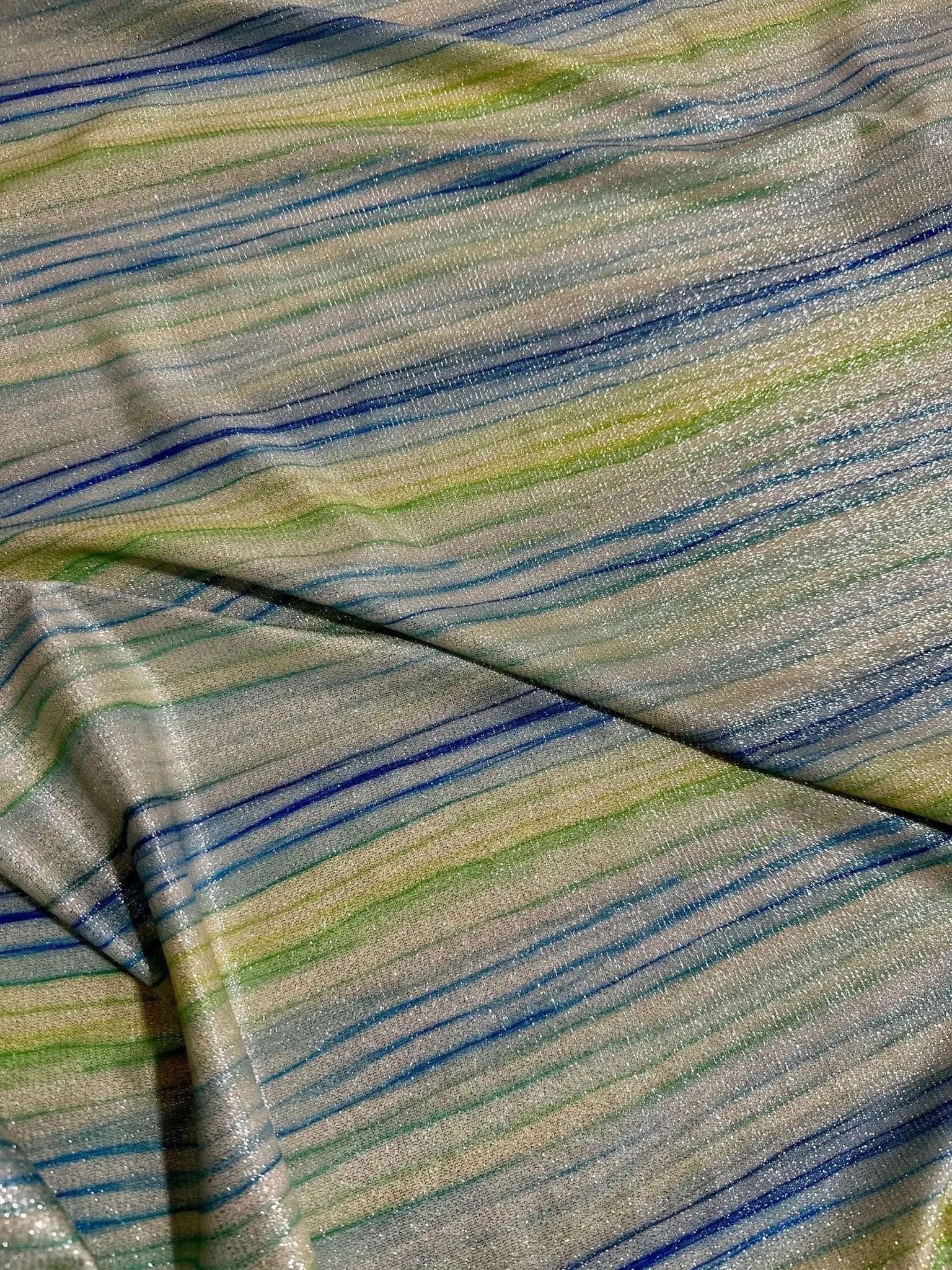 Striped Shimmer Lurex Fabric - Glittery 4-Way Stretch for Fashion  Crafts