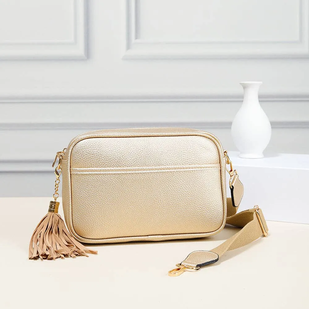 Tassel Crossbody in Light Blue