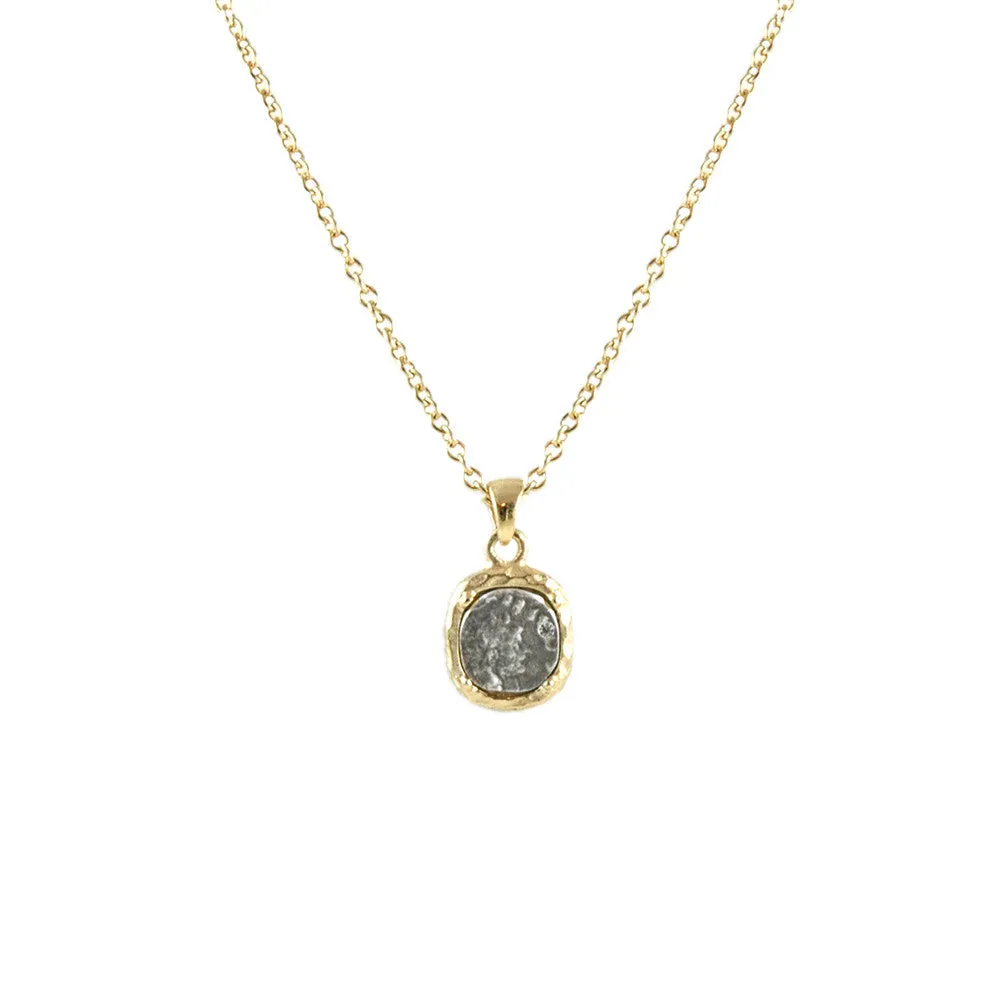 Tat2 Designs Gold Pavia Coin & Frame Necklace