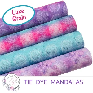Tie Dye Mandalas • Pinks • Blues • Purples • Luxe Grain Vegan Faux Leather